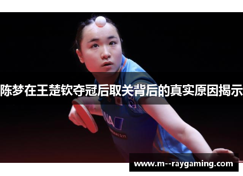 陈梦在王楚钦夺冠后取关背后的真实原因揭示